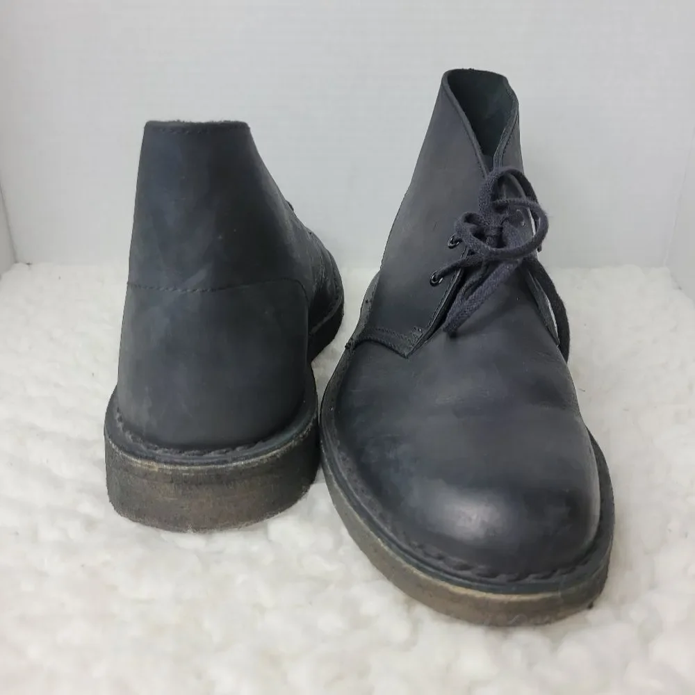 Clarks Original Chukka Desert  Boots Mens Size 8.5 Black Beeswax Leather